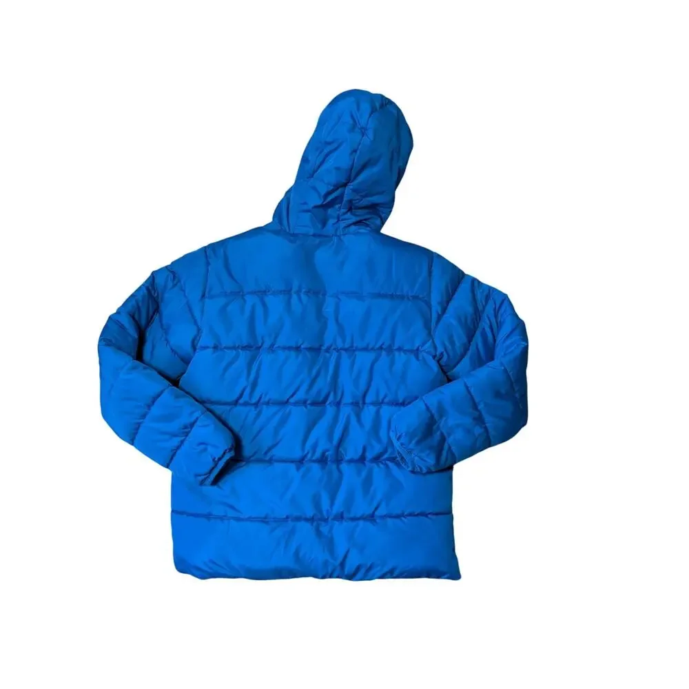 Swiss Tech Boys Blue Hooded Puffer Jacket Quilted Winter Coat Size L (10-12)